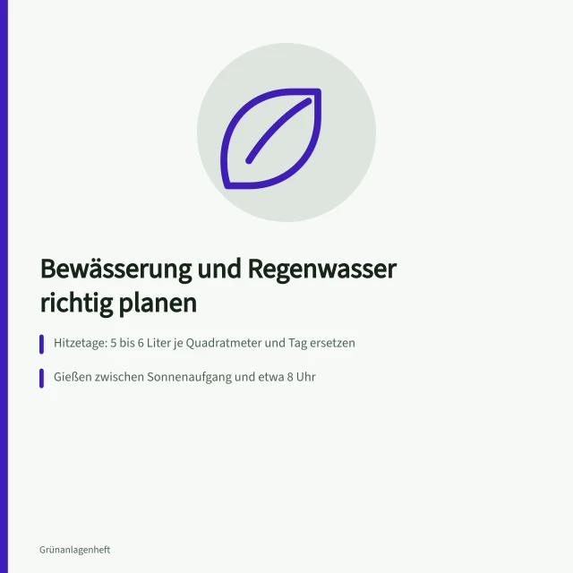 Karte zu Bewässerung, Verdunstung und Regenwasserertrag im Garten. Sommerpflege bei Hitze: Bewässerung und Regenwassernutzung belegt planen